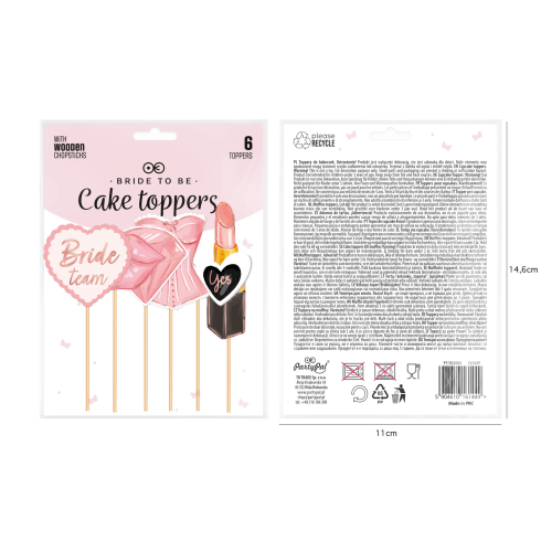 6 darabos tortadísz készlet „Bride to be” – Topperek lánybúcsúra 6 darabos tortadísz készlet „Bride to be” – Topperek lánybúcsúra