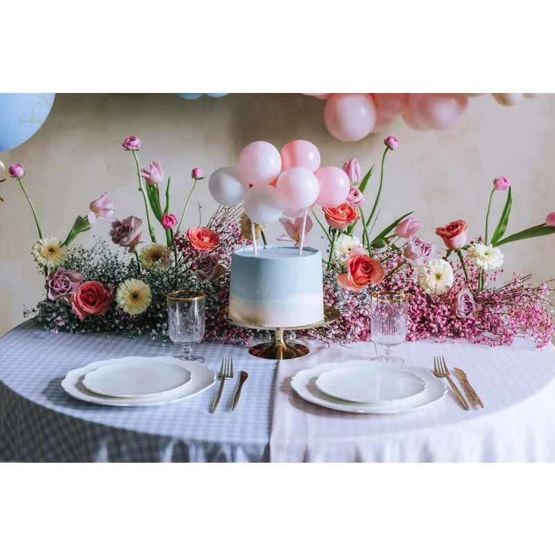 Tortadíszítő lufiszett, rózsaszín, 29 cm