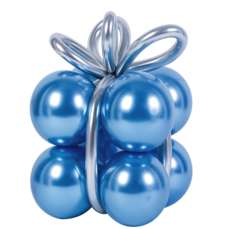 Komplet 13 balonov – kromno modri + srebrni modelirni baloni