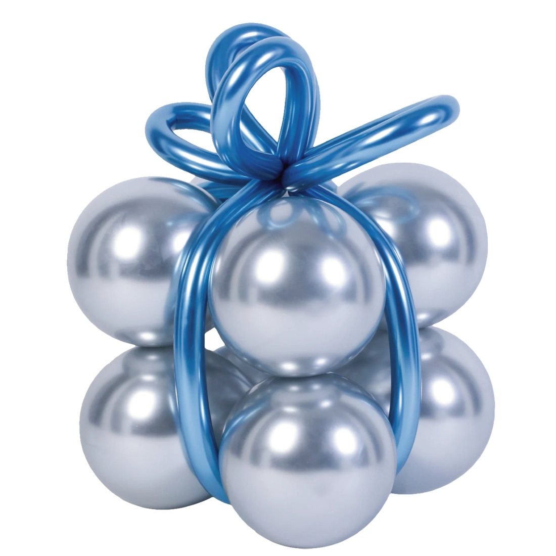 Set baloane 8 buc – cromate argintii + baloane modelaj albastre