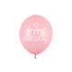 Happy Birthday lufikészlet 30 cm – pasztell rózsaszín, 6 db