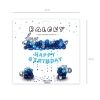 Set balona Happy Birthday plavo-srebrni, 102 kom