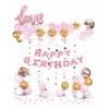 Happy Birthday lufikészlet rózsaarany – 120 db
