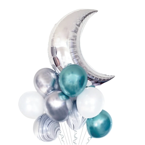 Set de baloane Lună – mix de culori marine, 9 buc.