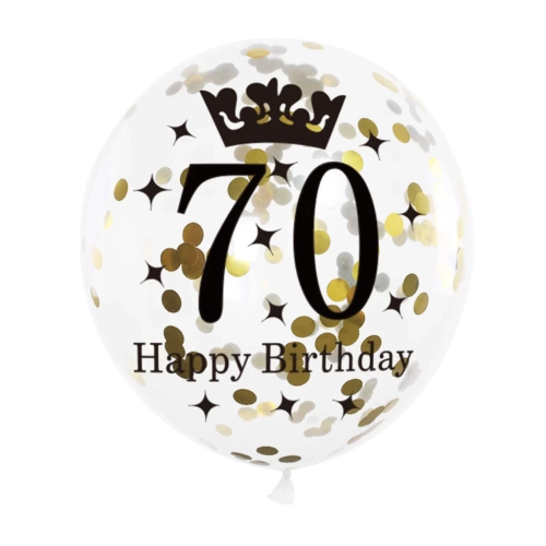 Sada balónov na 70. narodeniny s konfetami 30 cm, 6 ks