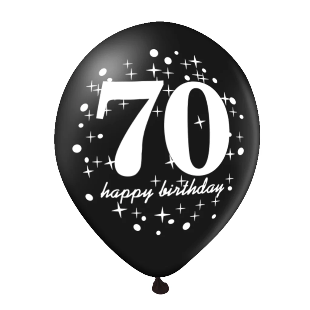 Set balona za 70. rođendan s konfeti­ma 30 cm, 6 kom.