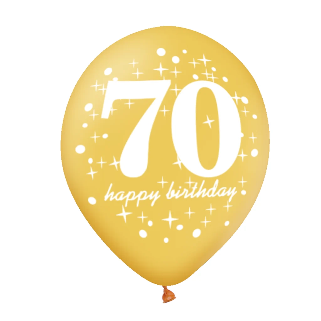 Set balona za 70. rođendan s konfeti­ma 30 cm, 6 kom.