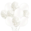 Set balona s konfetima – bijeli 30 cm, 20 kom