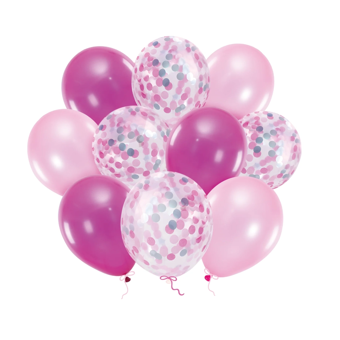 Konfettis lufikészlet – sötét rózsaszín, 10 db, 30 cm