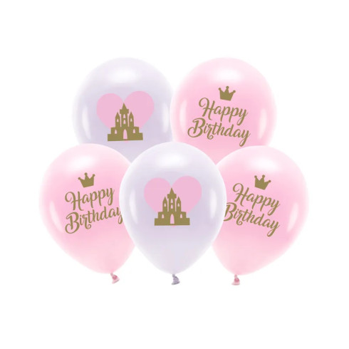 Sada EKO balónov Happy Birthday 33 cm mix, 5 ks