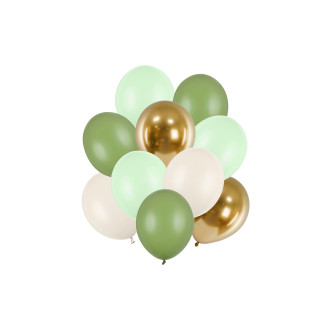 Set lateks balonov – mešanica zelenih, 10 kosov