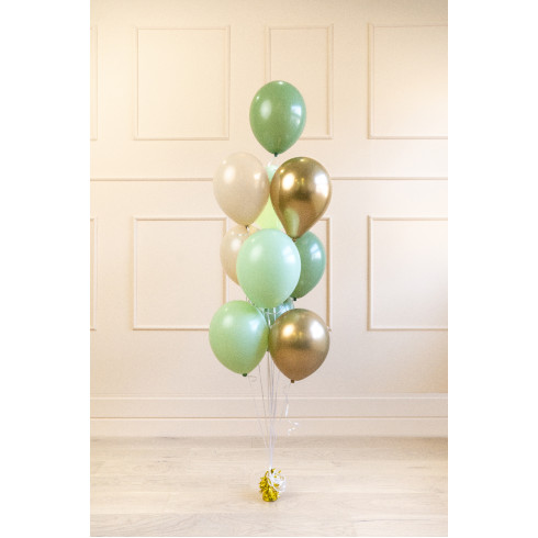 Set lateks balonov – mešanica zelenih, 10 kosov