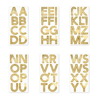 Samolepilna dekorativna zlata abeceda, 4 cm