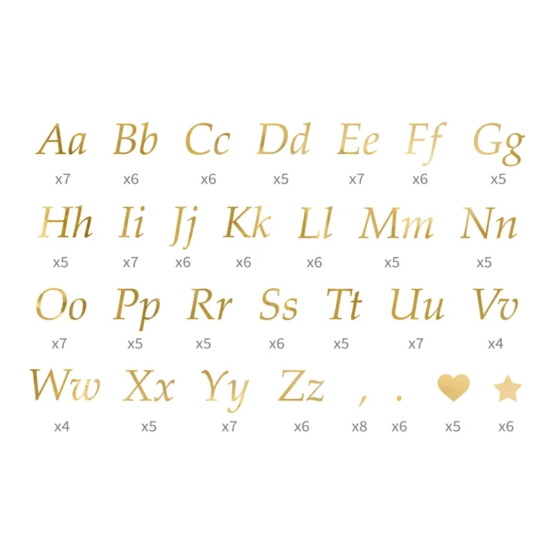 Betűmatricák – egyedi felirat lufikra – arany