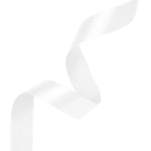 Szatén szalag – fehér, 1,2 cm x 23 m