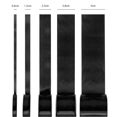 Szatén szalag – fekete 2,5 cm x 23 m Szatén szalag – fekete 2,5 cm x 23 m