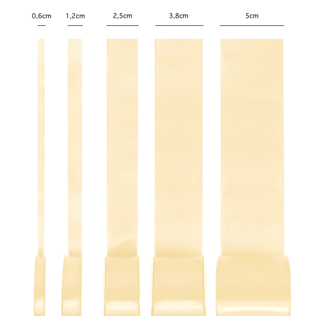 Cordon din satin – crem, 1,2 cm x 23 m