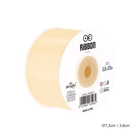 Szatén szalag – krém, 3,8 cm x 23 m Szatén szalag – krém, 3,8 cm x 23 m