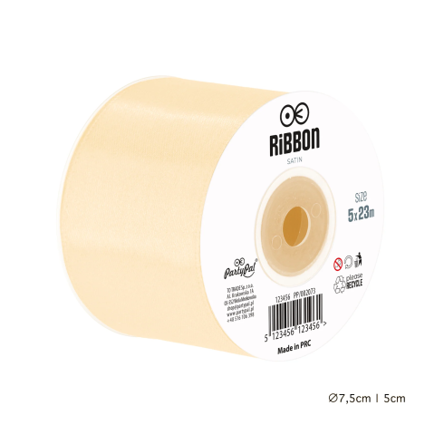 Szatén szalag – krém, 5 cm x 23 m Szatén szalag – krém, 5 cm x 23 m
