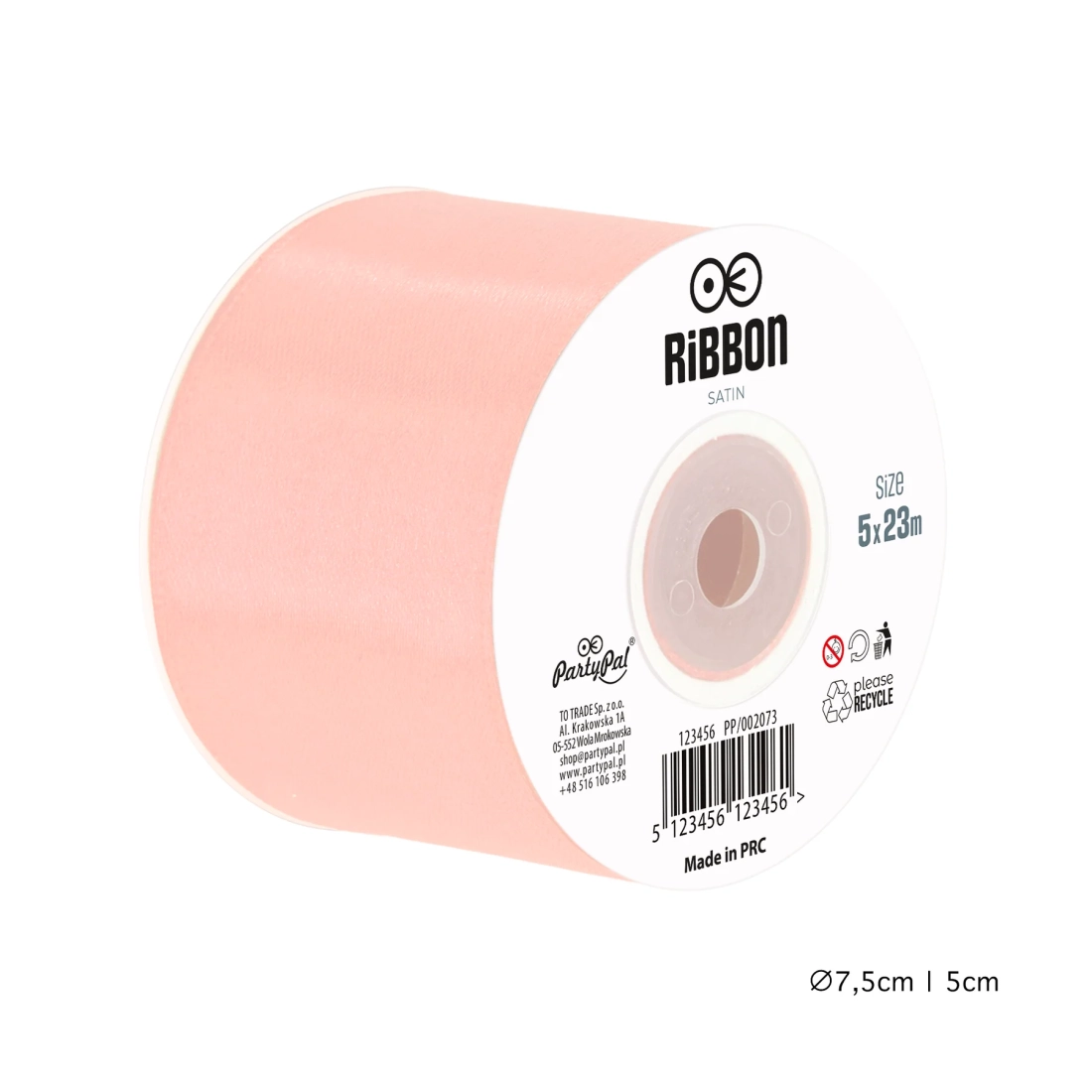 Panglică din satin – roz 5 cm x 23 m