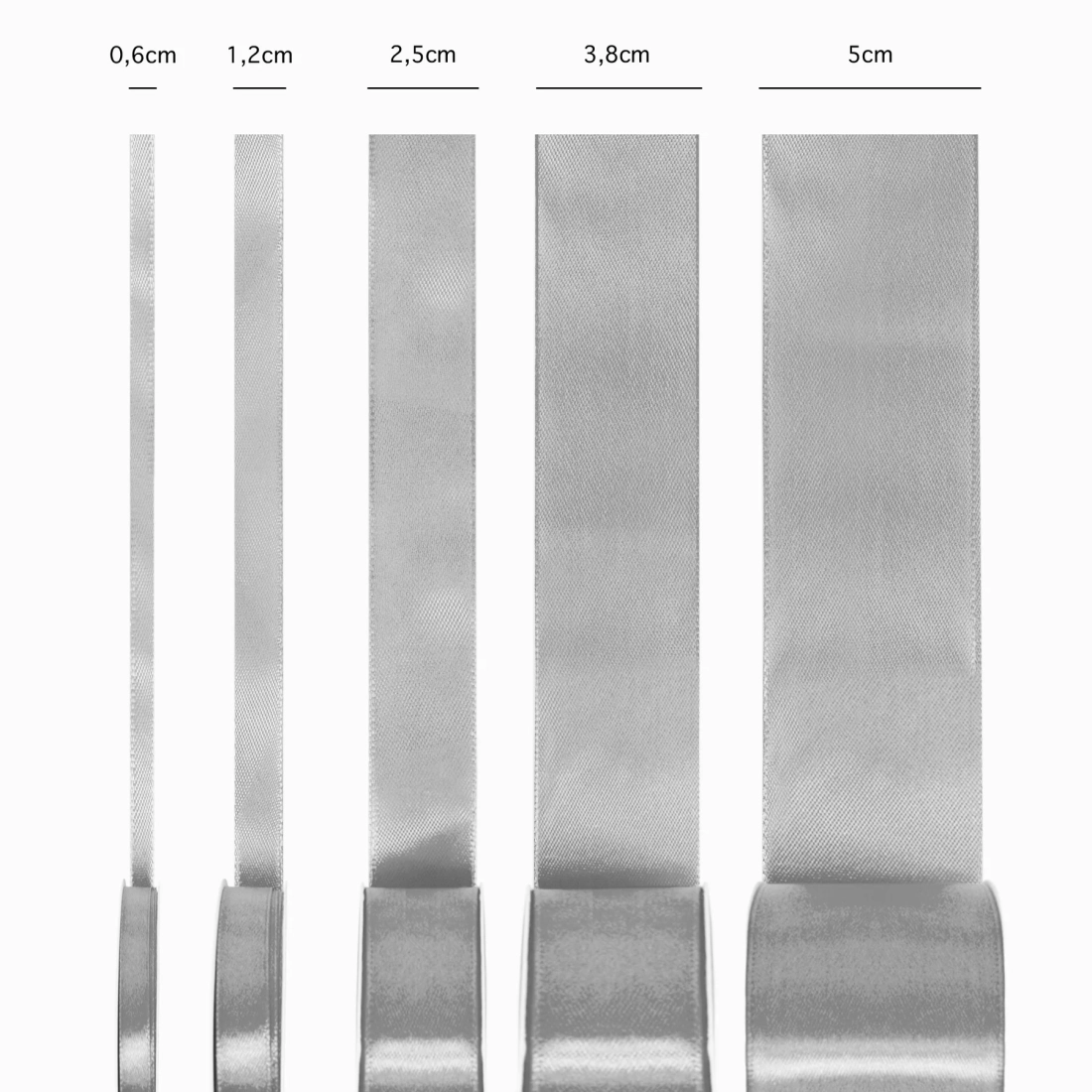 Szatén szalag – szürke 0,6 cm x 23 m