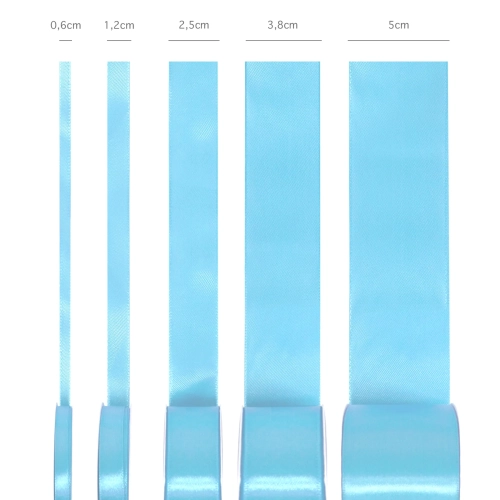 Satenast trak – svetlo moder 2,5 cm x 23 m