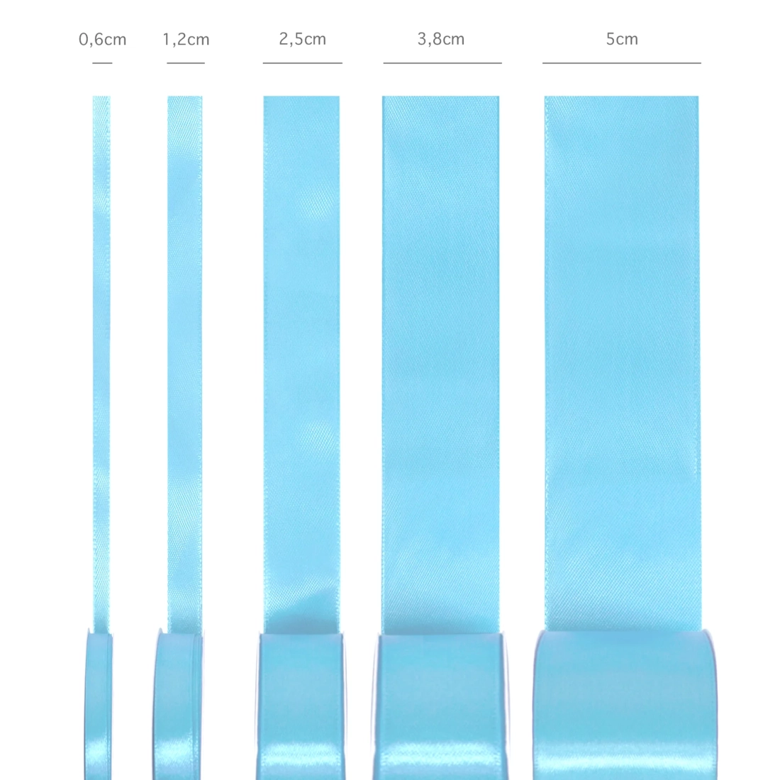 Satenast trak – svetlo modra, 3,8 cm x 23 m