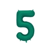 Balon folie satinat cifră 5, bottle green, 86 cm – decorațiune de petrecere luxoasă