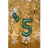 Balon folie satinat cifră 5, bottle green, 86 cm – decorațiune de petrecere luxoasă