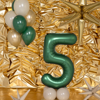 Folijski balon številka 0 pistacijasto mat 100 cm - rojstnodnevna dekoracija