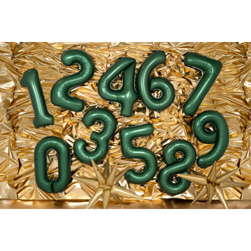 Szatén fólia lufi 5-ös szám, bottle green, 86 cm – luxus party dekoráció Szatén fólia lufi 5-ös szám, bottle green, 86 cm – luxus party dekoráció