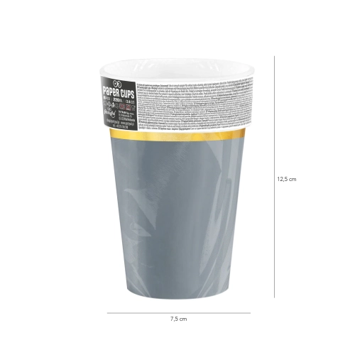 Szürke papírpohár Classic Gold 220 ml, 6 db készlet