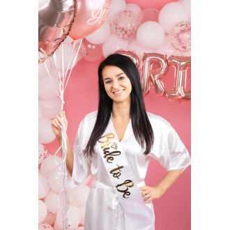 Šerpa za dekliščino Bride to Be bela-zlata 10 x 160 cm