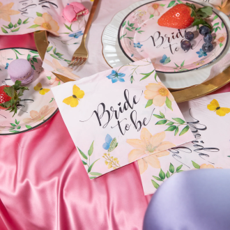 Prtički Bride to Be s cvetličnim motivom – 10 kos