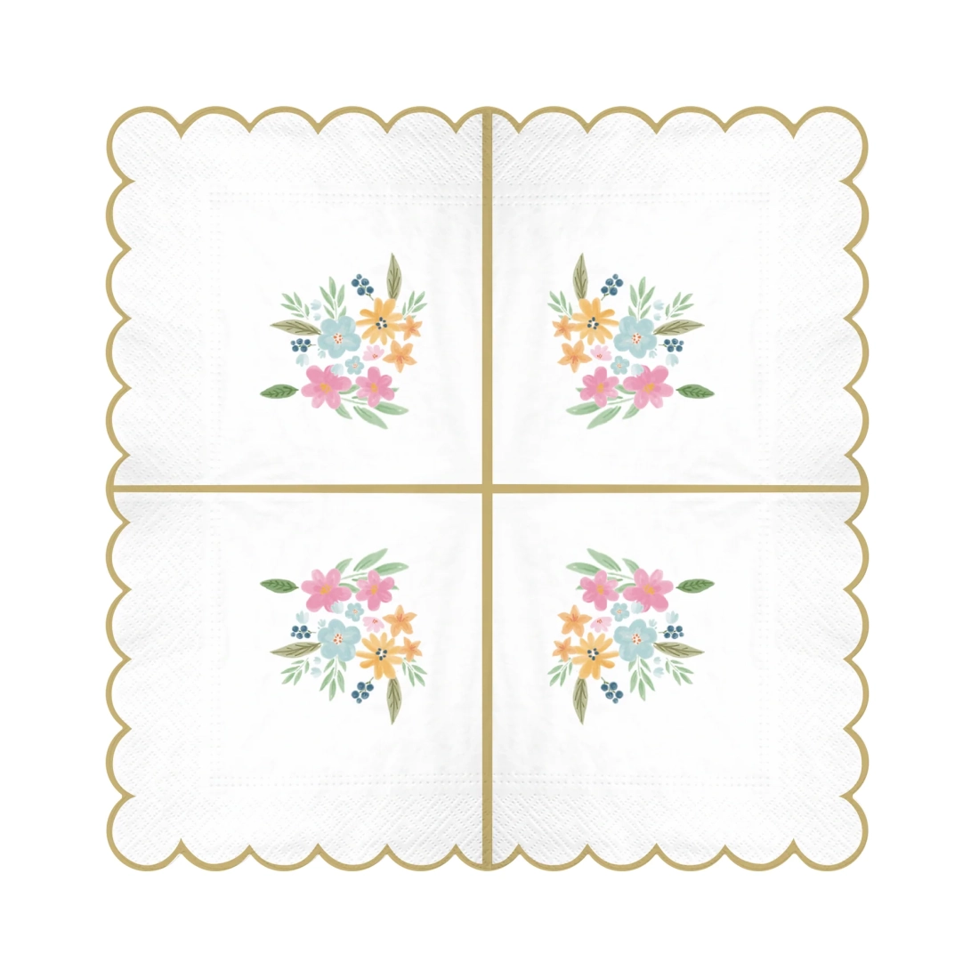 Szalvéták réti virágmintával – 10 db
