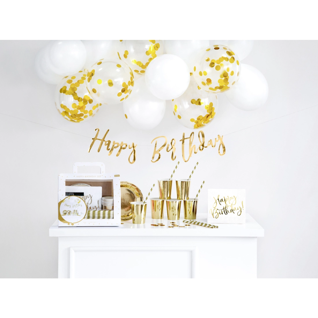 Party dekoráció szett – születésnapi – arany, 60 db
