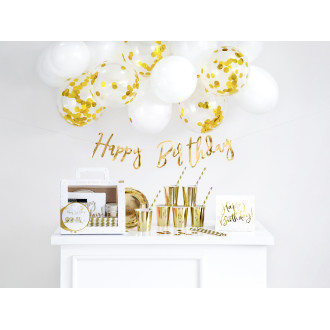 Komplet rojstnodnevnih dekoracij – zlata barva, 60 kosov