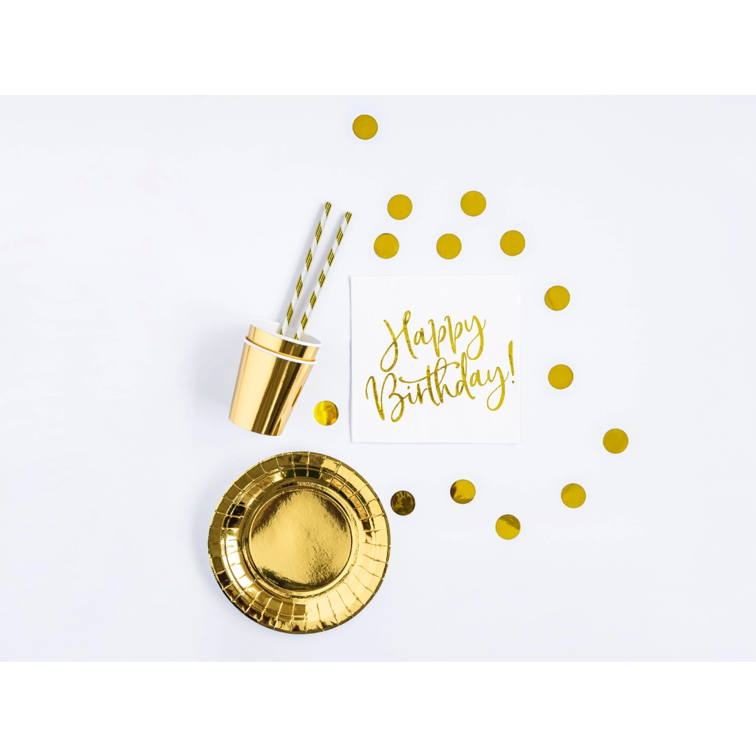 Party dekoráció szett – születésnapi – arany, 60 db