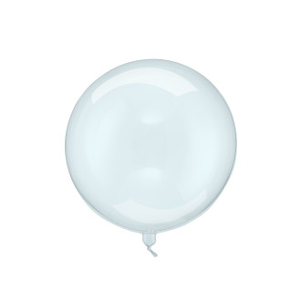 Sferični folijski balon Bobo moder, 40 cm – prosojni dekorativni balon