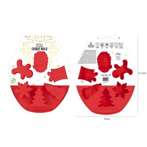 Silikonski model za 6 okroglih božičnih kolačkov