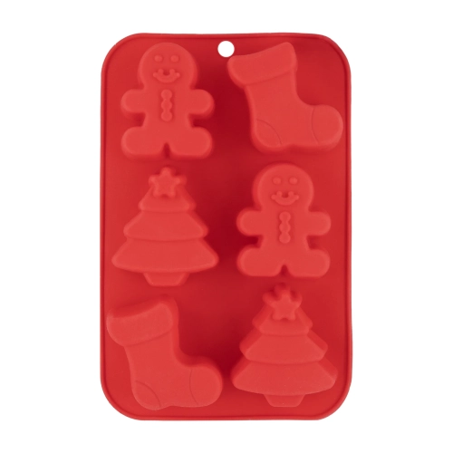 Formă din silicon pentru 6 prăjiturele de Crăciun