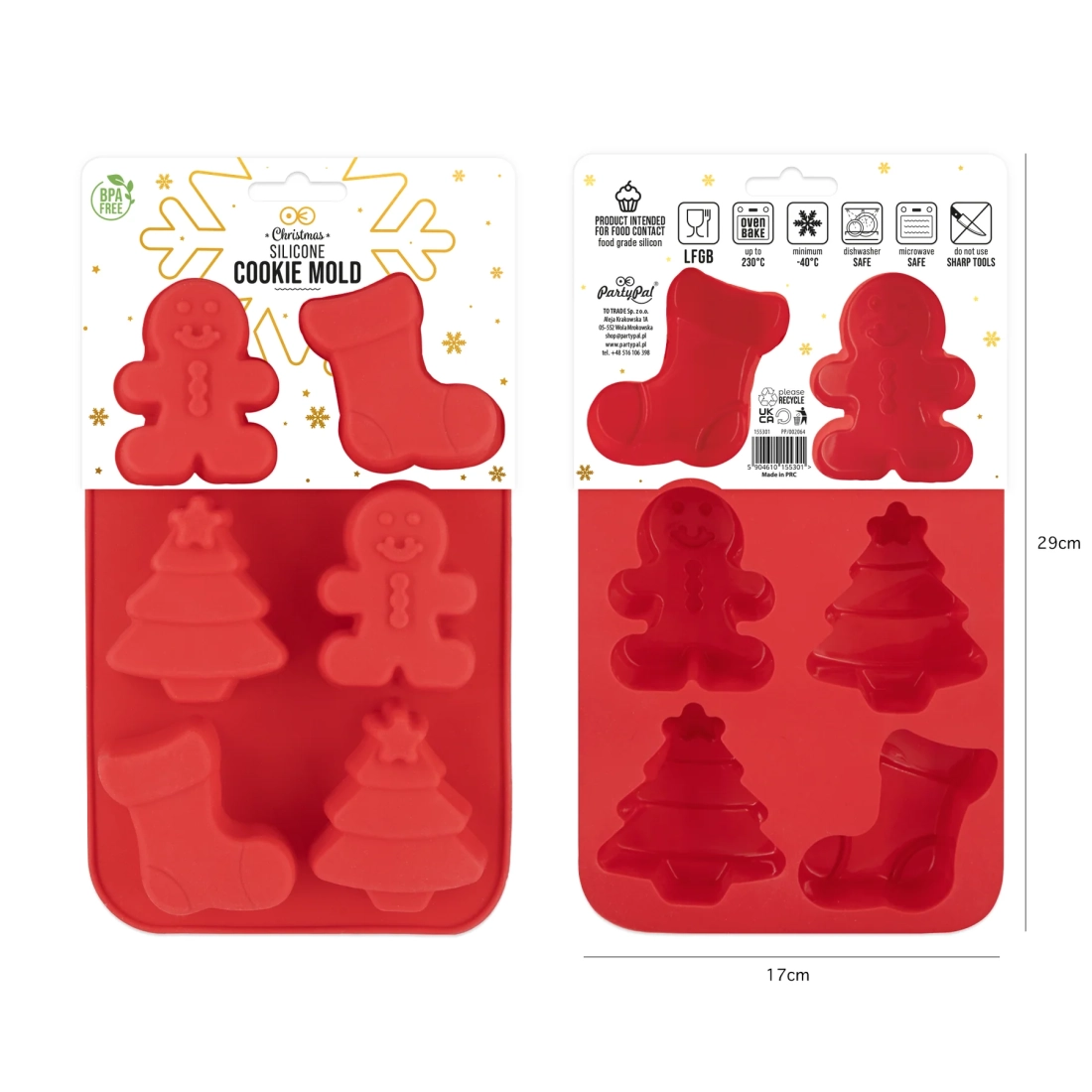 Formă din silicon pentru 6 prăjiturele de Crăciun