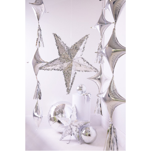 Összehajtható Star pináta 68x68x30 cm, ezüst Összehajtható Star pináta 68x68x30 cm, ezüst