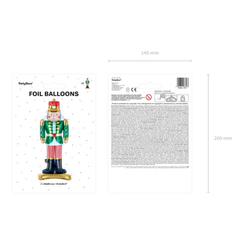 Stoječi folijski balon Hrestač 34 × 85 cm