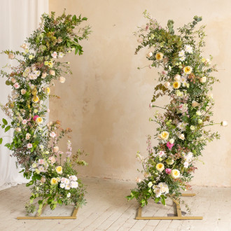 Zlati pravokotni stojalo za balone 160x210 cm