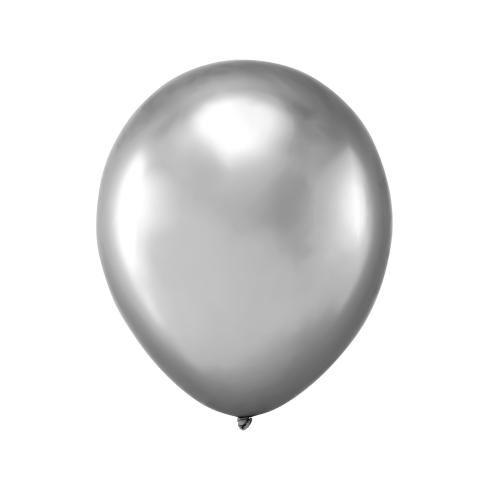 Stříbrné chromované balóny 12cm, sada 20 kusů