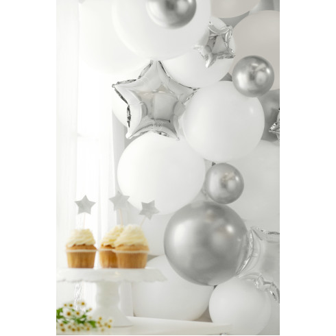 Ezüst fényes lufik 12 cm – 50 darabos party szett Ezüst fényes lufik 12 cm – 50 darabos party szett