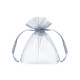 Ezüst organza tasakok 10 cm – ajándékcsomagolás, 10 db Ezüst organza tasakok 10 cm – ajándékcsomagolás, 10 db