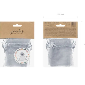 Srebrne organzine vrečke 10 cm – darilno pakiranje, 10 kosov