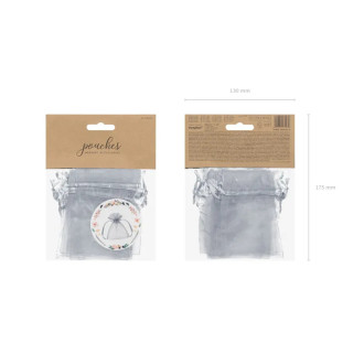 Srebrne organzine vrečke 10 cm – darilno pakiranje, 10 kosov
